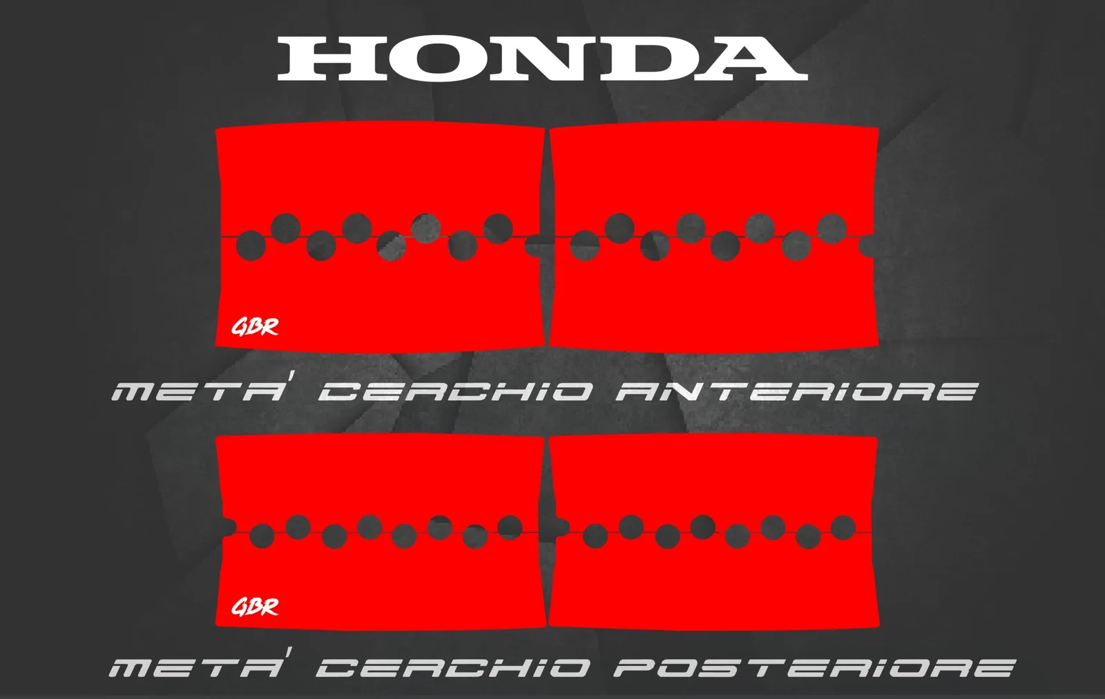 Adesivi Moto Honda, Adesivi Bi-Color Motard GBR Performance® HONDA