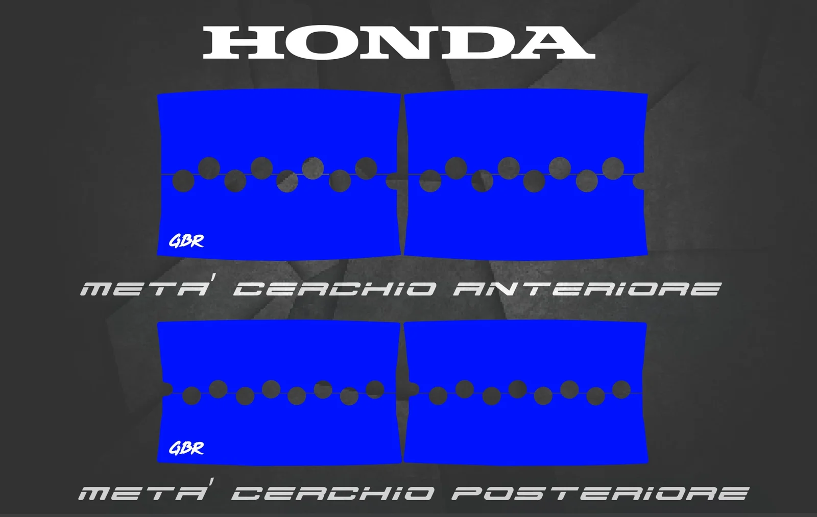 Adesivi Moto Honda, Adesivi Bi-Color Motard GBR Performance® HONDA