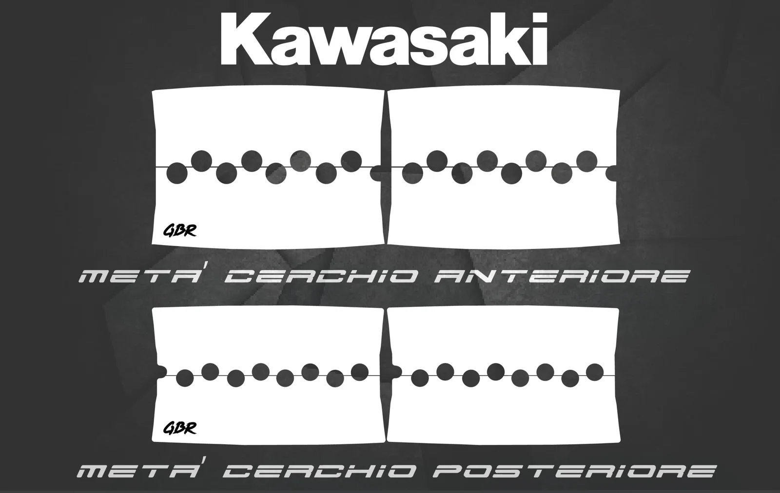 Adesivi Bi-Colore Motard Kawasaki, Adesivi Bi-Color Motard GBR Performance® KAWASAKI