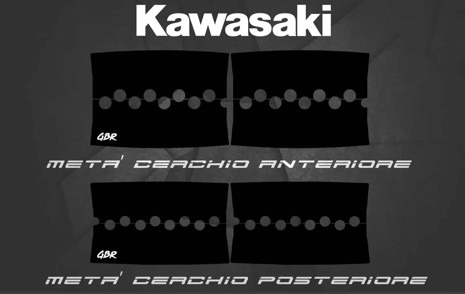 Adesivi Bi-Colore Motard Kawasaki, Adesivi Bi-Color Motard GBR Performance® KAWASAKI