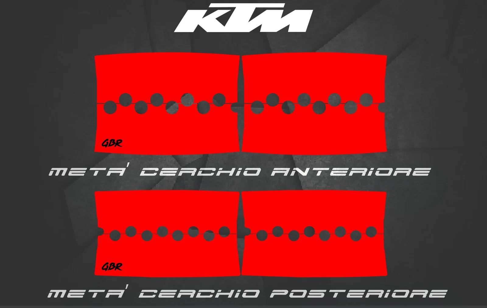 Adesivi Moto KTM, Adesivi Bi-Color Motard GBR Performance® KTM