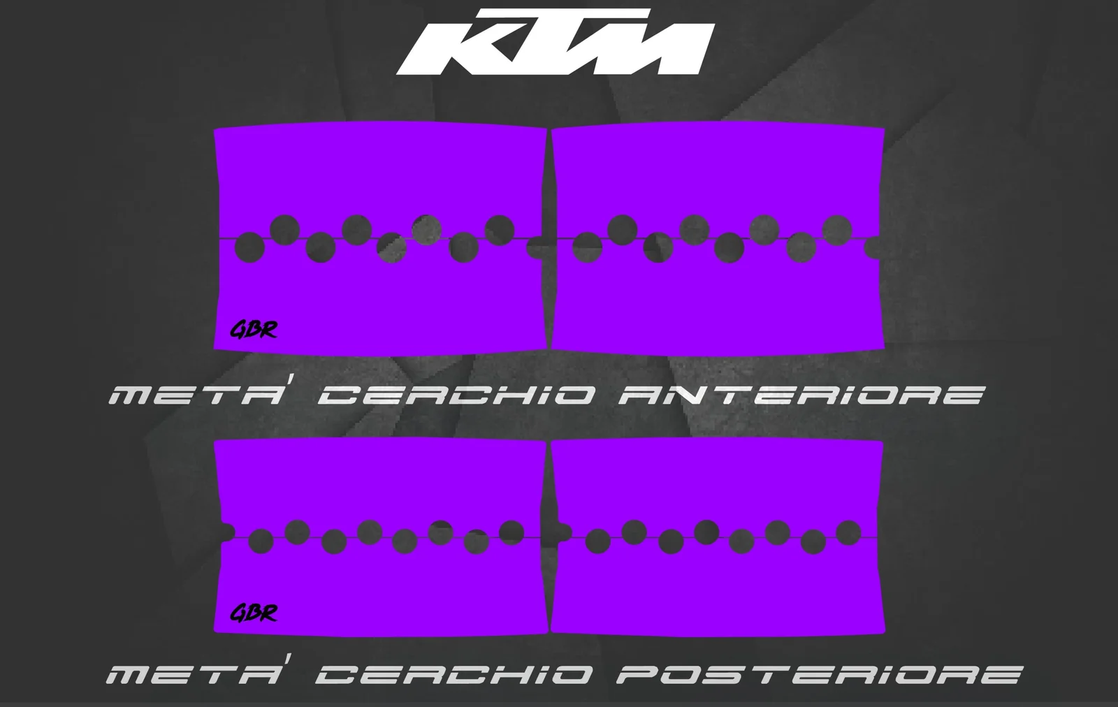 Adesivi Moto KTM, Adesivi Bi-Color Motard GBR Performance® KTM