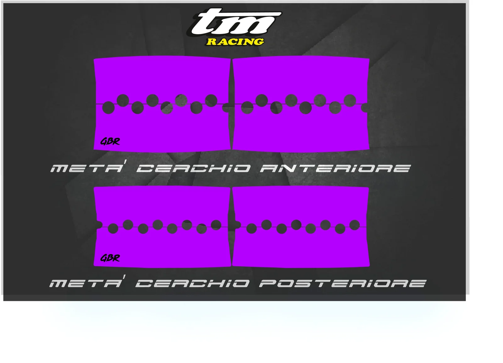 Adesivi Motard Bi-Colore, Adesivi Bi-Color Motard GBR Performance® TM RACING