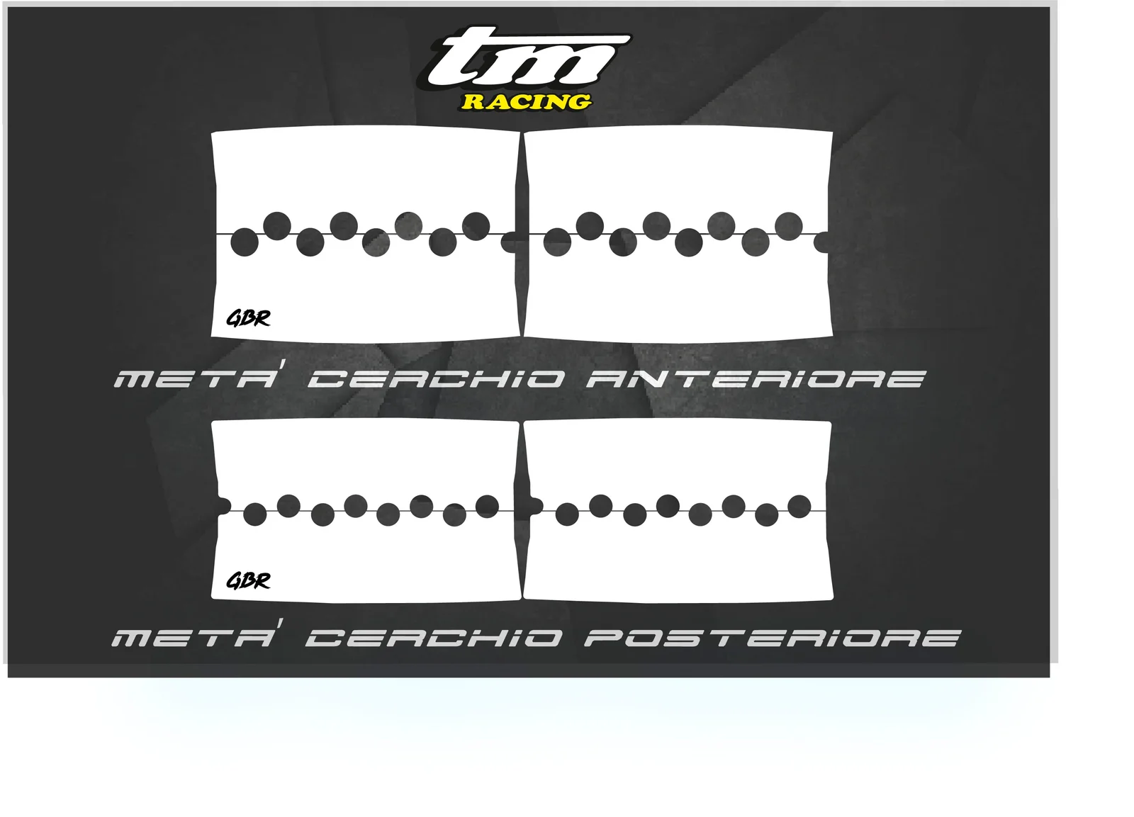 Adesivi Motard Bi-Colore, Adesivi Bi-Color Motard GBR Performance® TM RACING